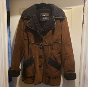 Genuine suede and leather fleece-lined coat by Wilson. Size M.